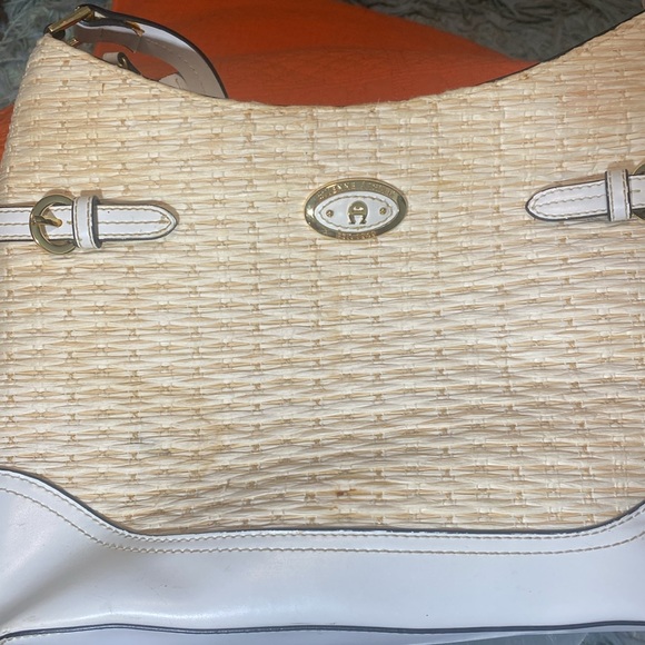 VINTAGE EITENNE AIGNER STRAW LEATHER SHOULDER BAG - Picture 6 of 16